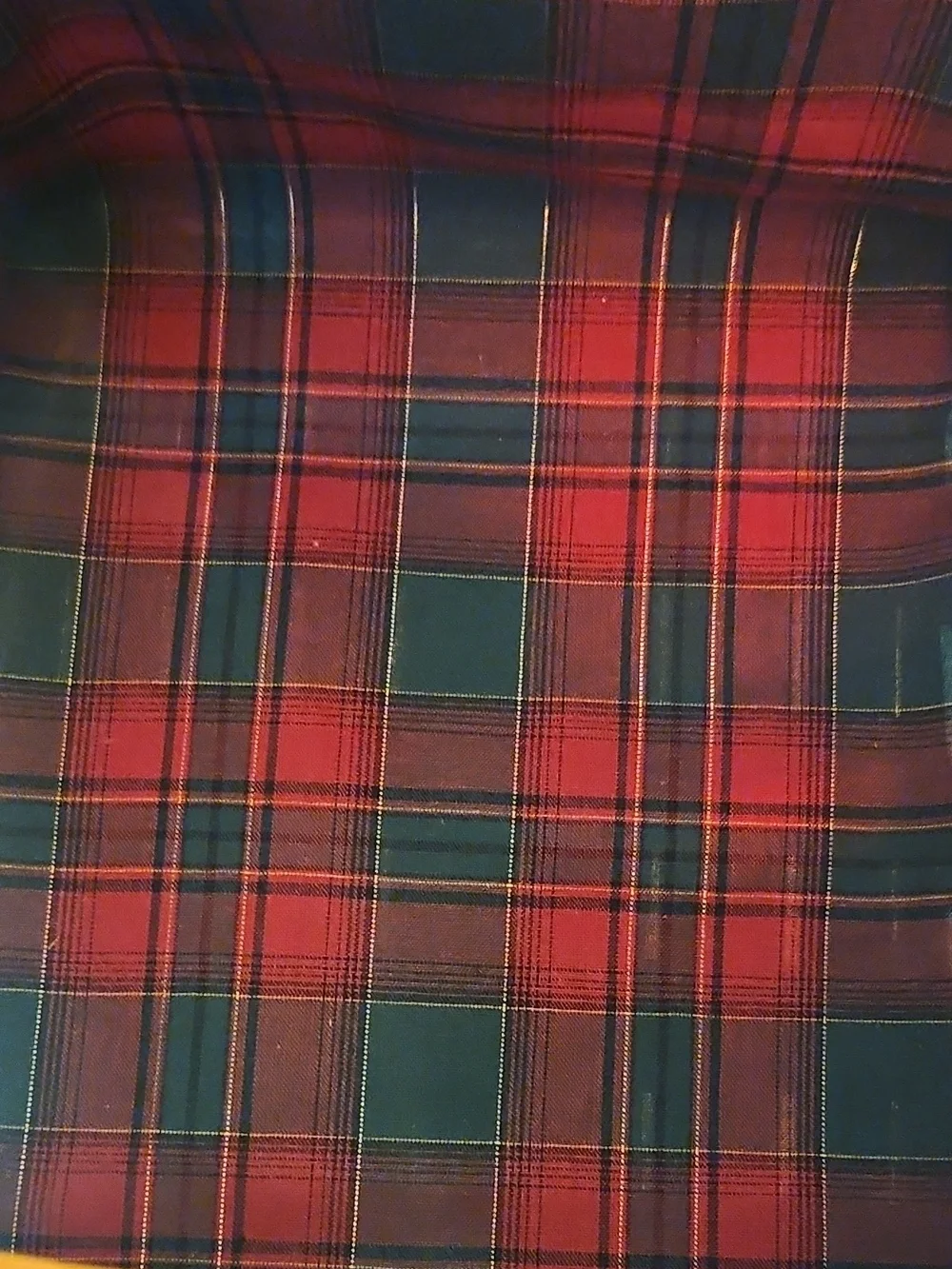 Longaberger Woven Basket with Red and Green Plaid Liner